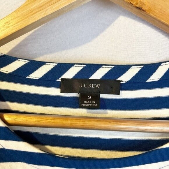 J. Crew Knit Front Pocket Stripe Shift Dress S Coastal Preppy Quiet Luxury - Picture 3 of 7